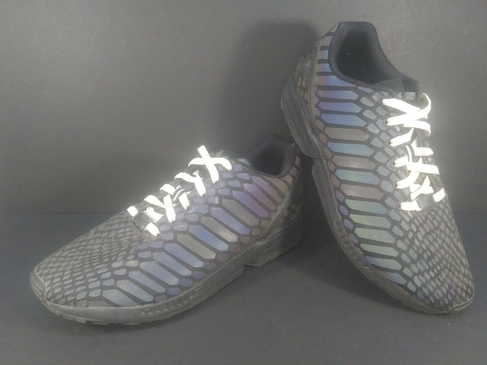Adidas ZX Flux 'Xeno' Reflective Iridescent Men's Size 10.5 Running Shoes AQ7418