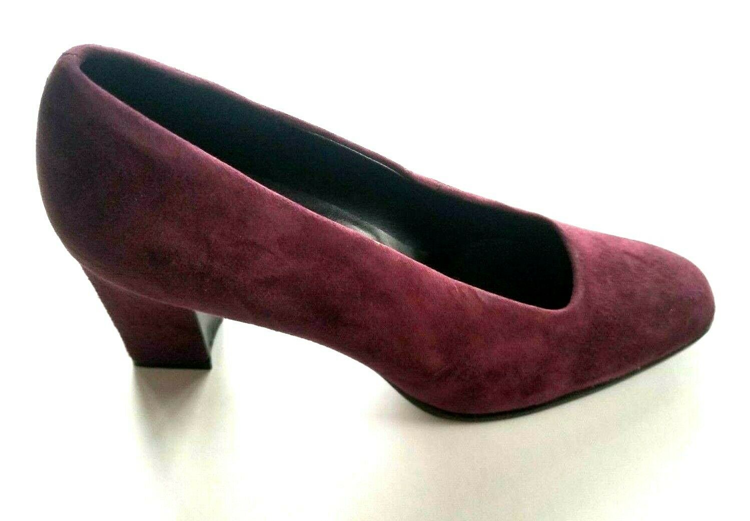 Aerosoles Heels Slip On Women Purple Plumb Leather Suede Shoes US 10B EU 40.5