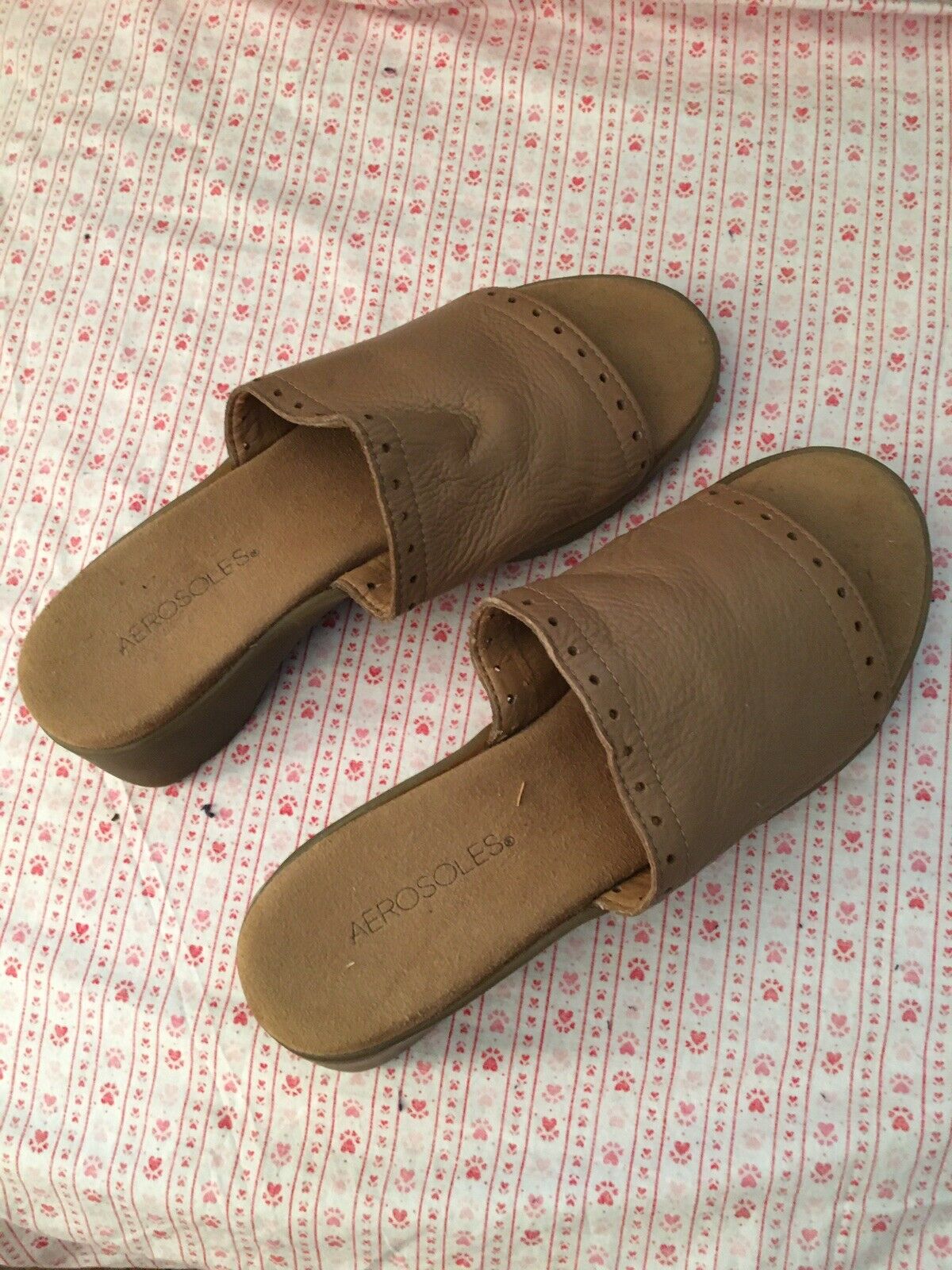 Aerosoles New Pair Women's Sandal Style Slide Shoes Leather Upper Beige 10M