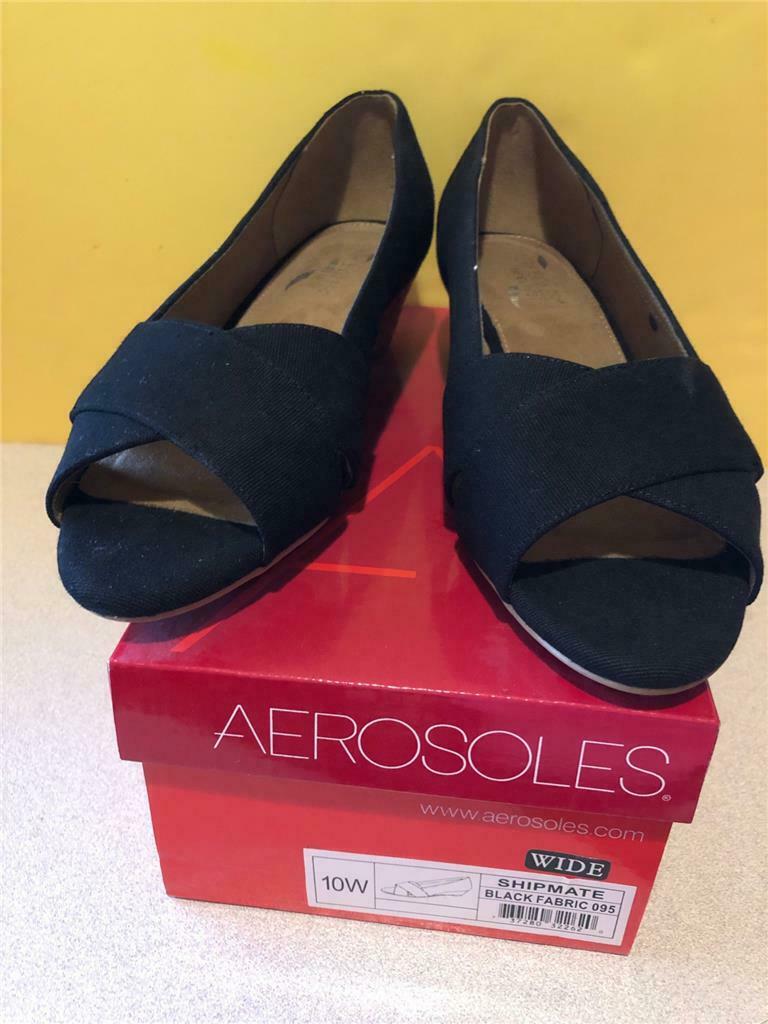 Aerosoles~ Shipmate~ Black Fabric Shoes ~ 10 Wide Width ~ New in Box