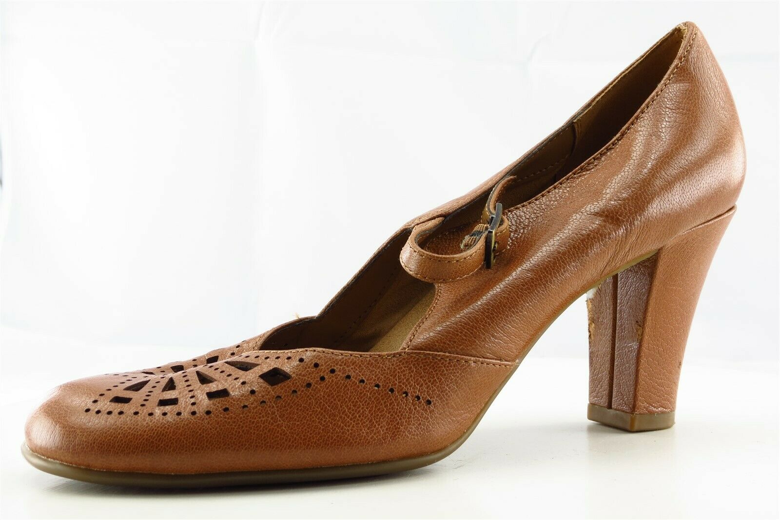 Aerosoles Size 8.5 M Brown Mary Jane Leather Women Heel Shoes