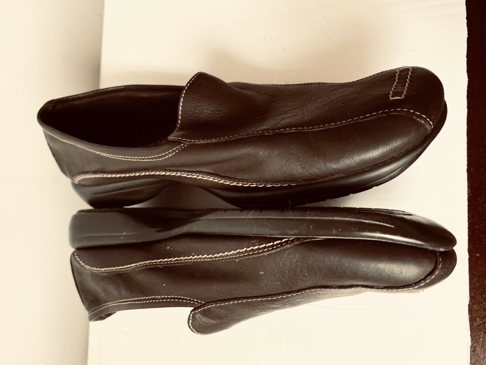 Aerosoles Slip On Brown leather women’s Shoes Size 8.5M Sleek Comfy Superb