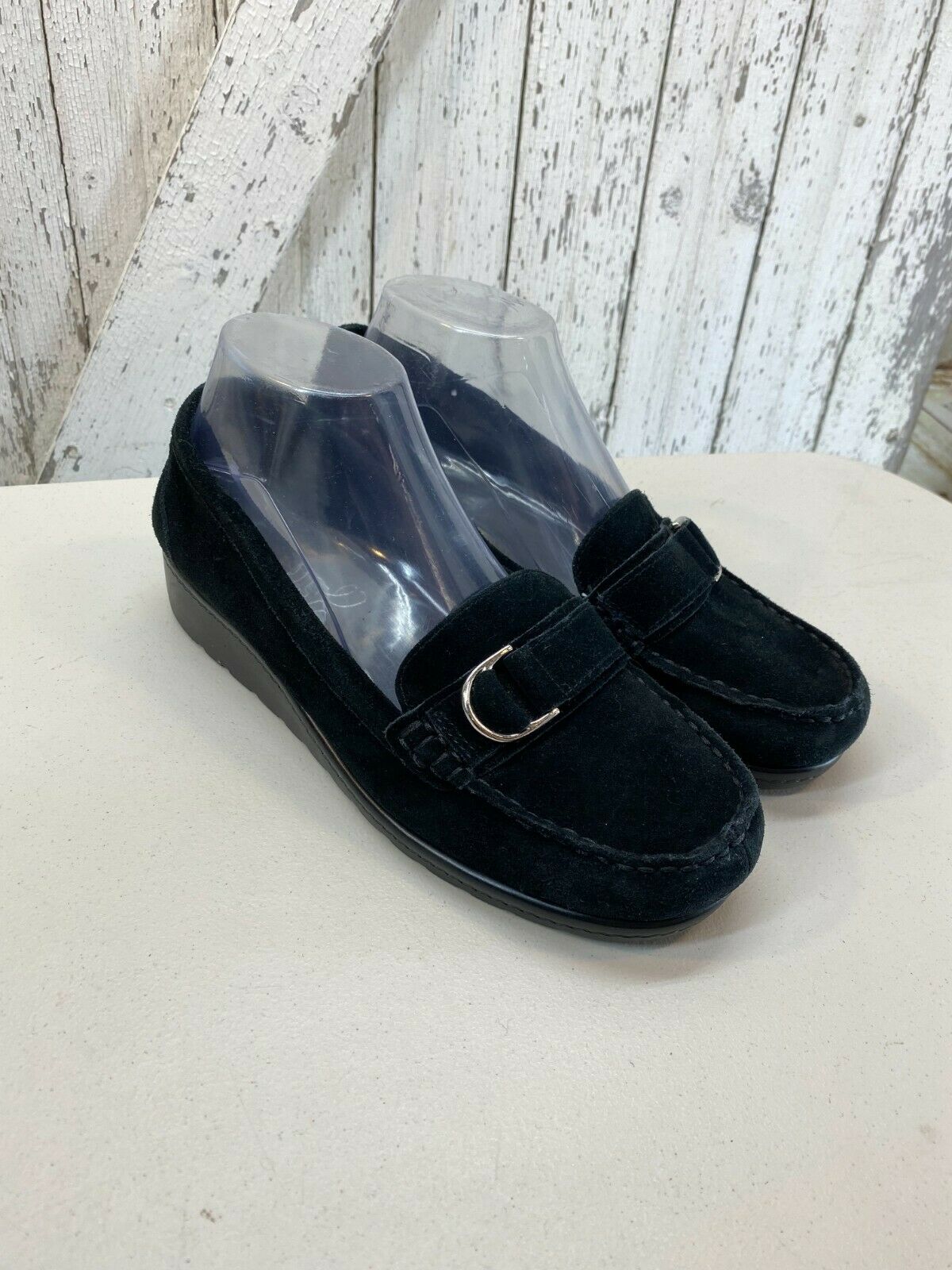 Aerosoles Stitch N Turn Womens Leather Loafers Shoes Size 9M Navy Blue Tassle