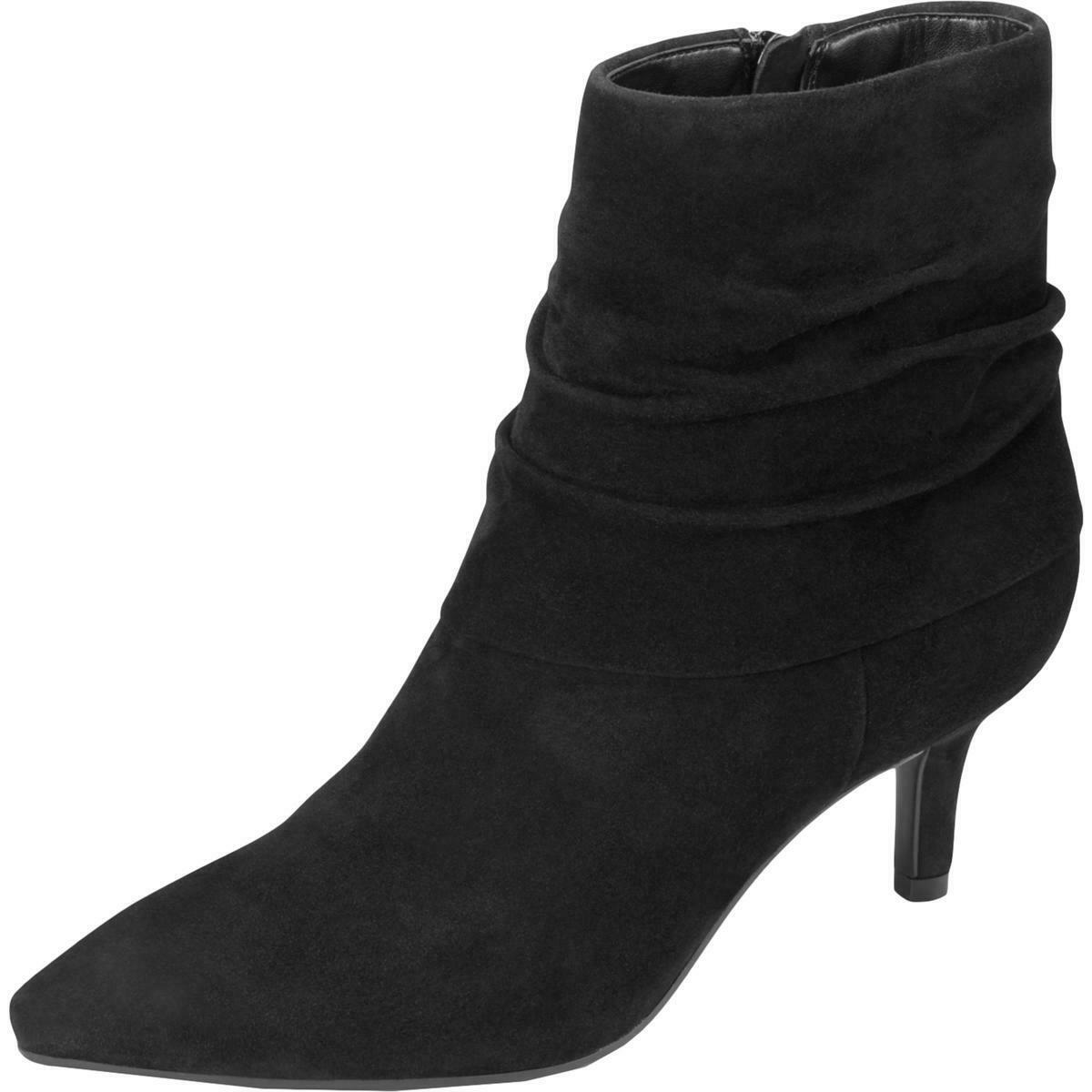 Aerosoles Womens Ramble On Black Suede Booties Shoes 6 Medium (B,M) BHFO 6279