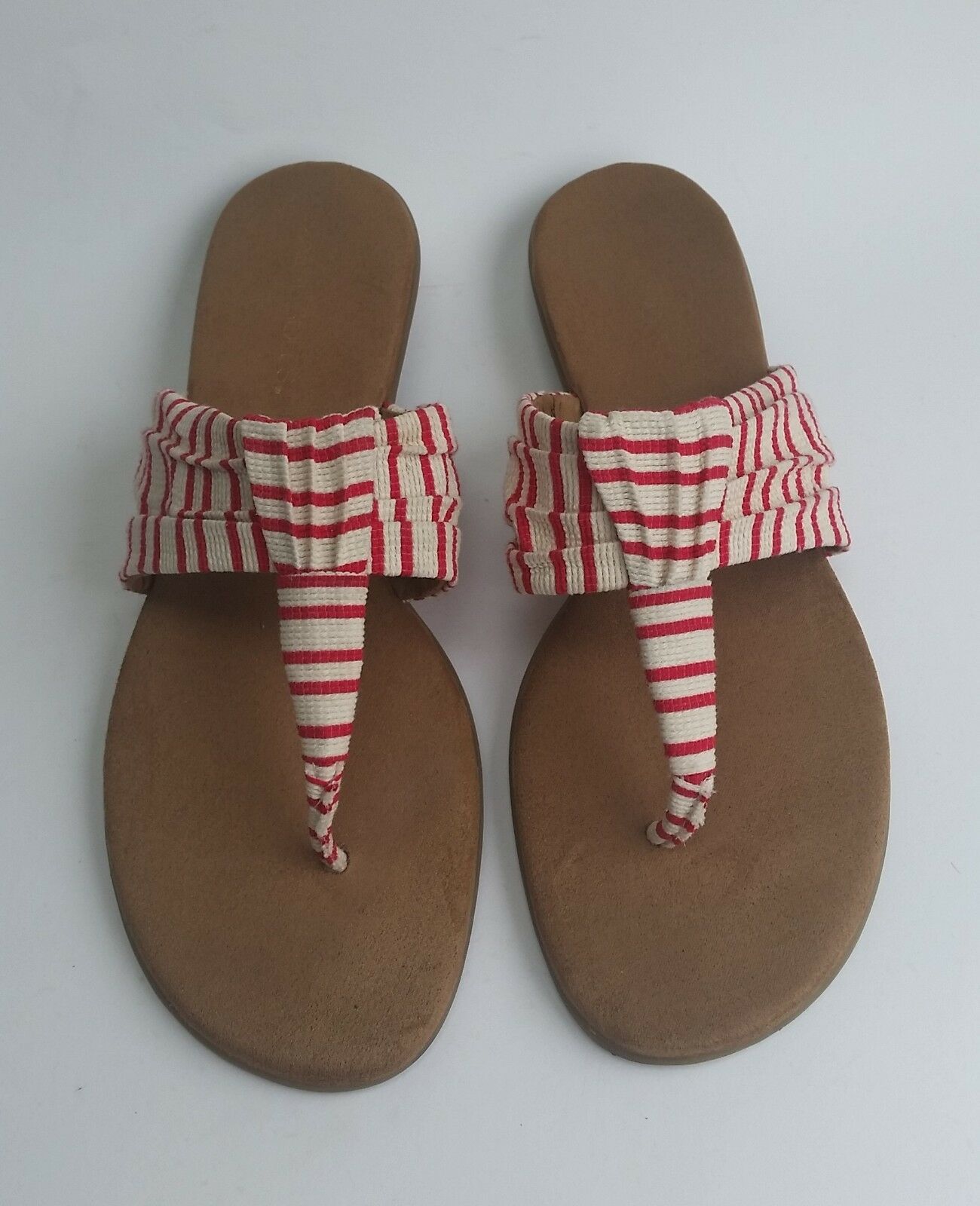 Aerosoles Womens Shoes Flip Flops Red White Multi-Color Thong Size 11