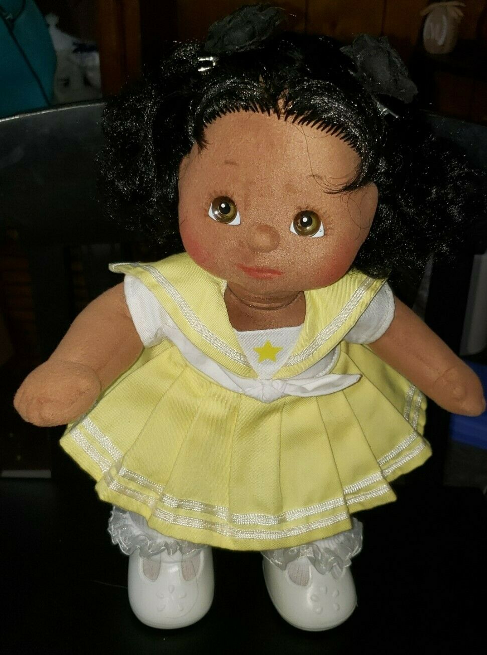 African American Mattel MY CHILD Doll~Yellow Sailor Dress~Shoes~1980s~AA Girl