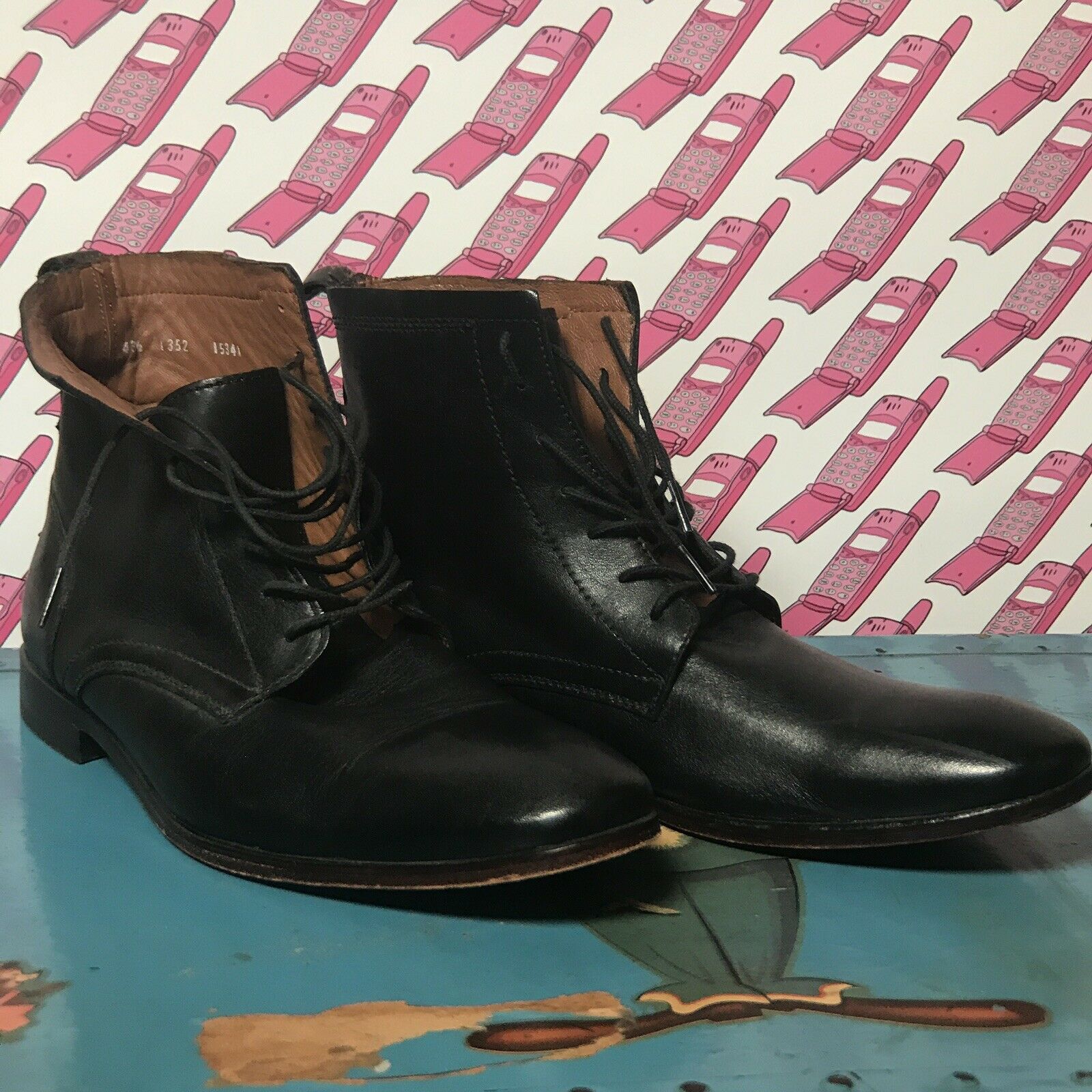 Aldo High Top Black Leather Dress Shoes US Size 10 EU Size 43.5