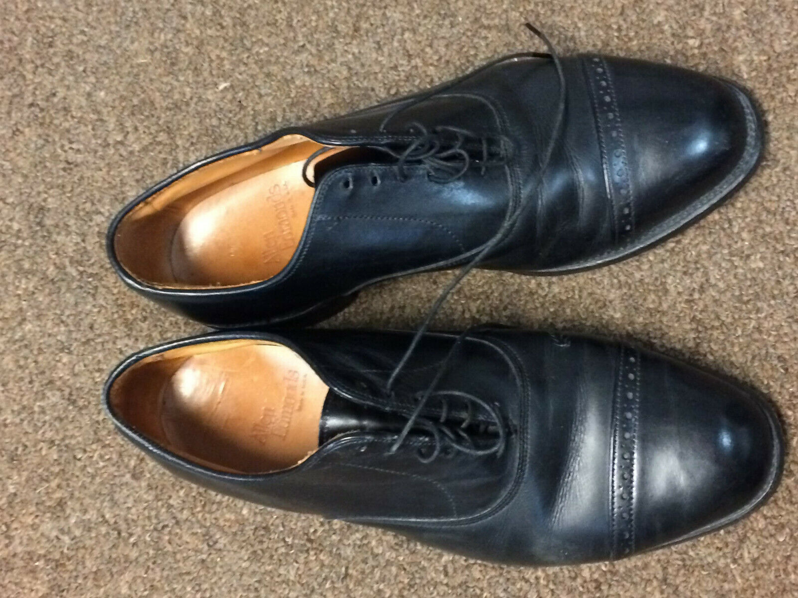 Allen Edmonds Byron Mens Dress Shoes Black Leather Captoe 8 1/2 EEE