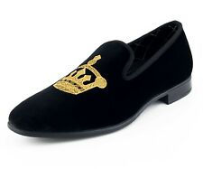 Amali Velvet Tuxedo Shoes Mens Formal Fashion Slip On Loafers w/ Count Piece
