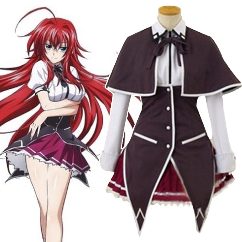 Anime High School Dxd Rias Gremory Cosplay Kostuum Anime Rias Cosplay wigs shoe Party Costume Women's Uniforms Halloween Costume