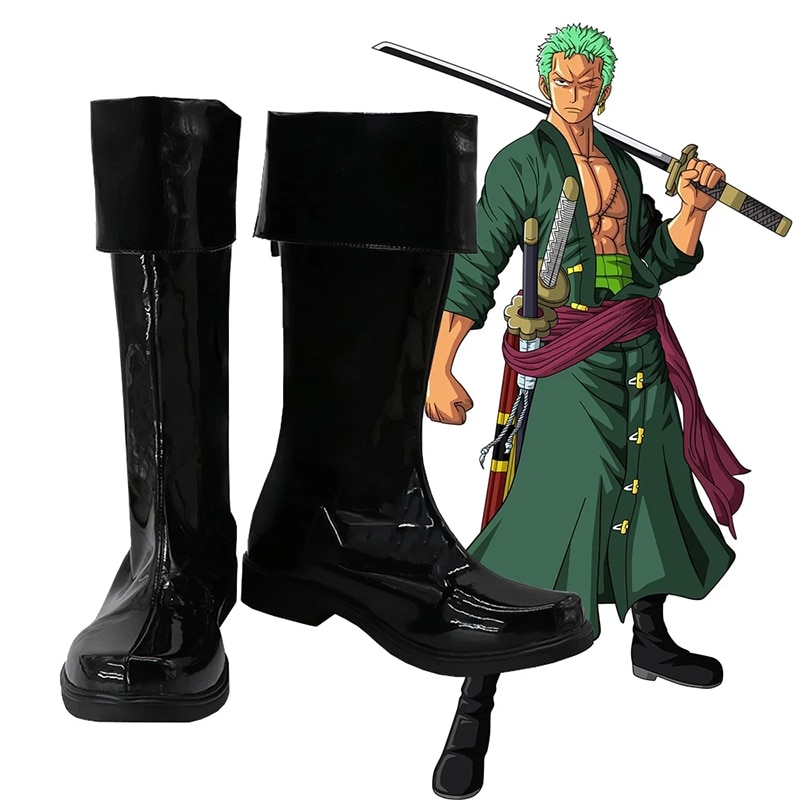 Anime Two Years Later Roronoa Zoro Cosplay Shoes Black Boots For Men Women Halloween Carnival Party Accessories Custom Made