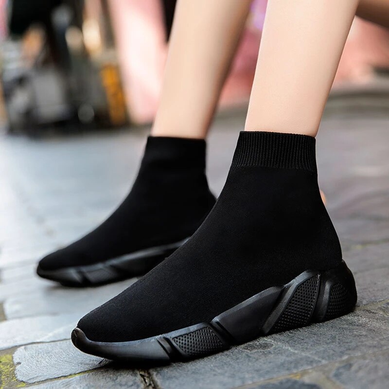 Ankle Boot Women Socks Shoes Vans Mujer Men Sneakers Elasticity Mesh Vans Shoes Men Platform Shoes Couple zapatillas Mujer