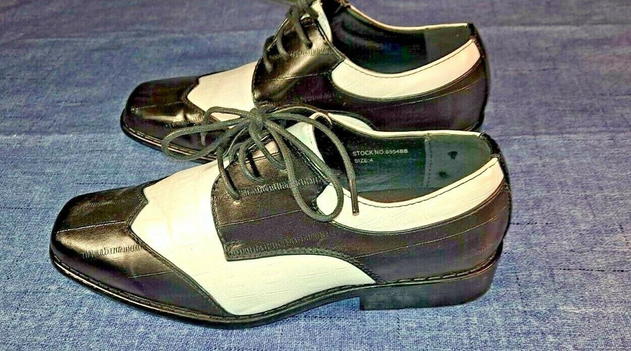 Antonio Cerrelli Men's Size 4 Black/White Oxford Dress Shoes 6554BB Accessories