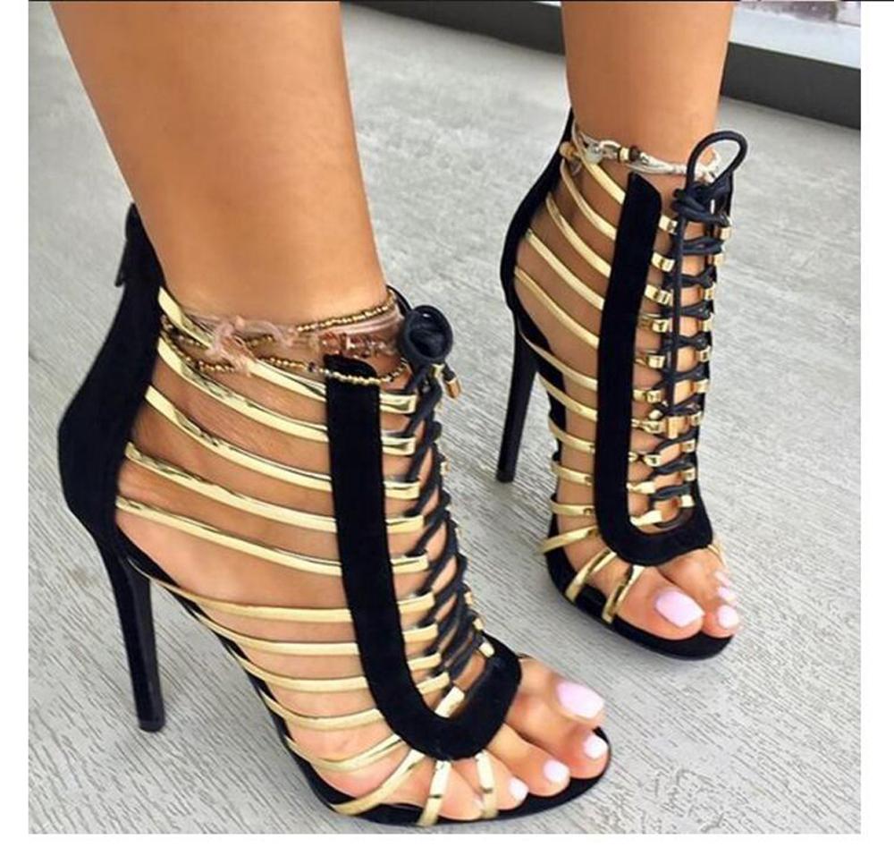 ASHIOFU Handmade Women's High Heel Sandals Ankle-strap Party Prom Summer Shoes Sexy Evening Daily Wear Fashion Sandals XD361
