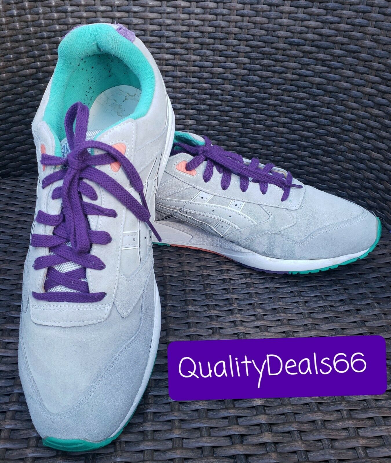 Asics Gel Saga Men's H5E1L Soft Gray Suede Nubuck Sz 12 Running Walking Shoes