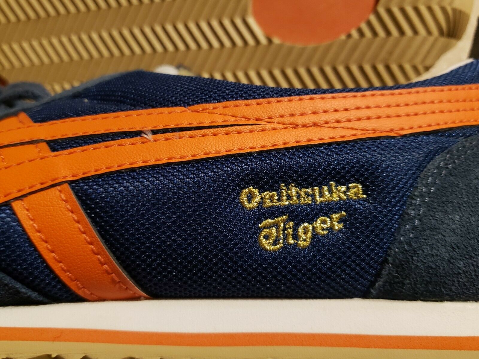 Asics Onitsuka Tiger Athletic Sneakers Shoes Navy/Orange Men's US 12 Good+