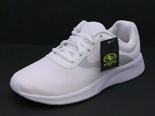 ATHLETIC WORKS WOMEN'S WHITE MESH SNEAKERS TENNIS SHOES LACE UP MEMORY FOAM NEW