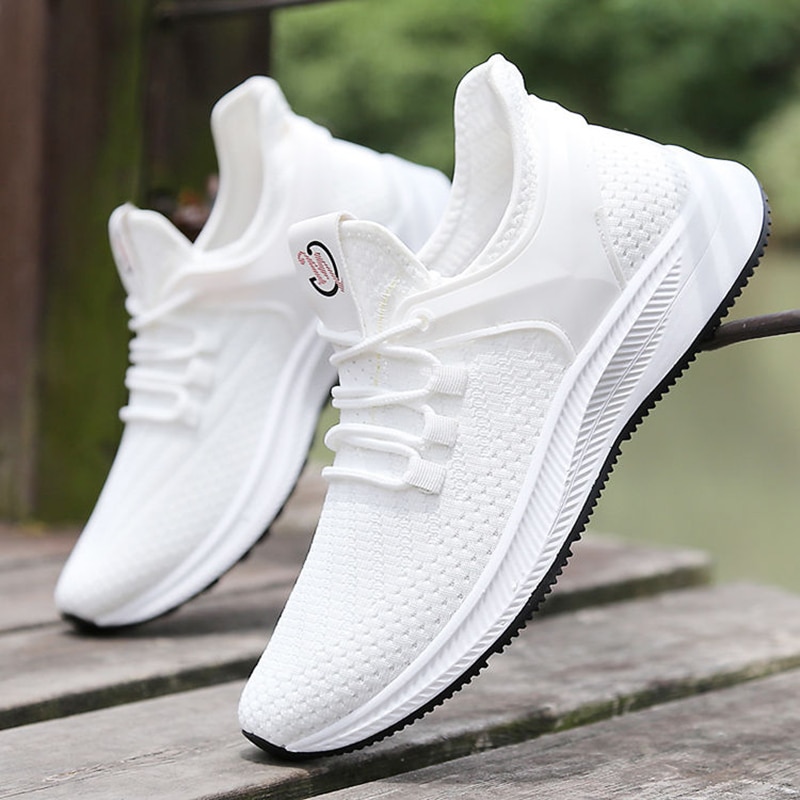 Autumn Men's Shoes Breathable Mesh Sports Shoes Casual All-Match Running Shoes Men's Flying Woven Coconut Shoes Trendy Men