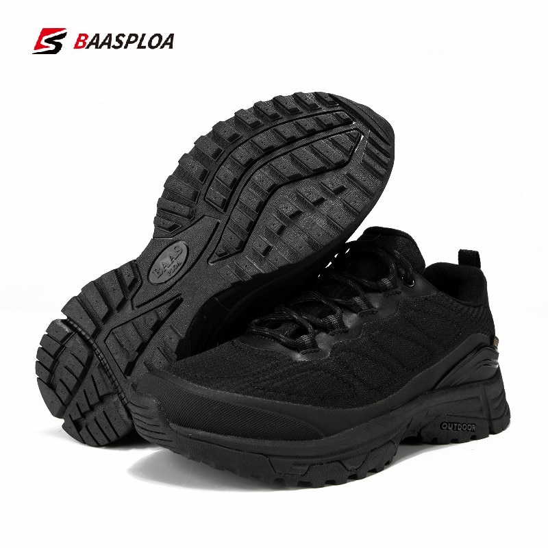 Baasploa 2021 Women's Hiking Shoes Waterproof Anti-Slip Outdoor Climbing Trekking Sneakers Sneakers Camping Walking Shoes Black