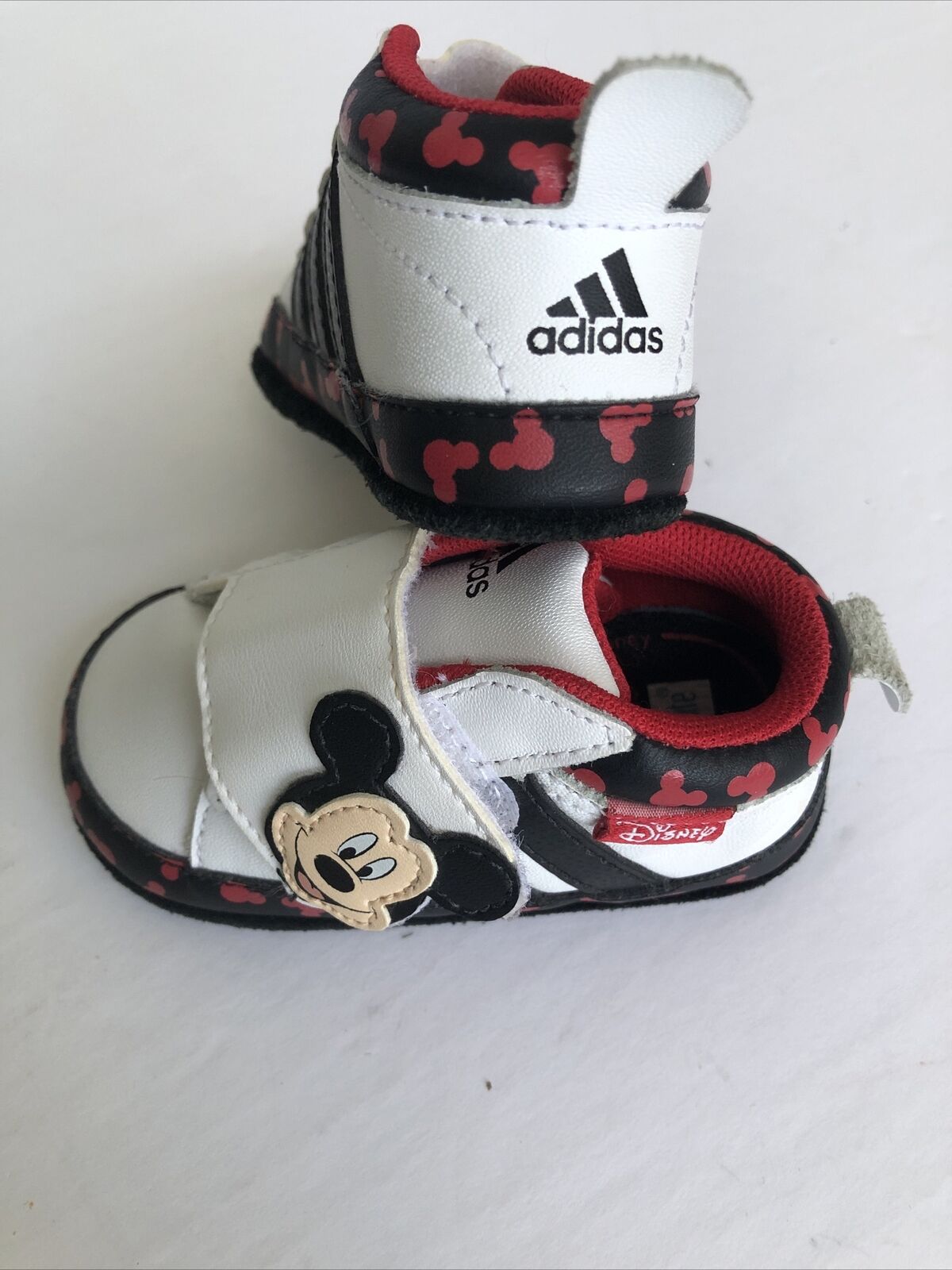 Baby ADIDAS DISNEY Mickey Mouse White Soft Sneaker Shoes Size 1K