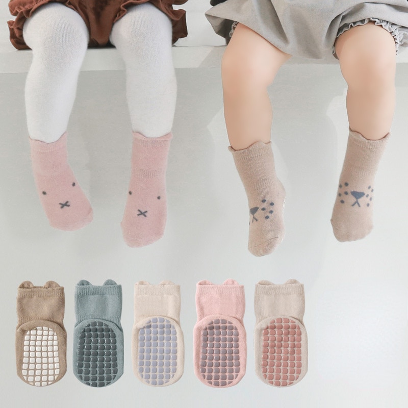 Baby Cotton Warm Socks Shoes Non-slip Infant Walk Socks Shoes Autumn Winter Floor Casual Toddler Anti-slip Sock Grip Slippers