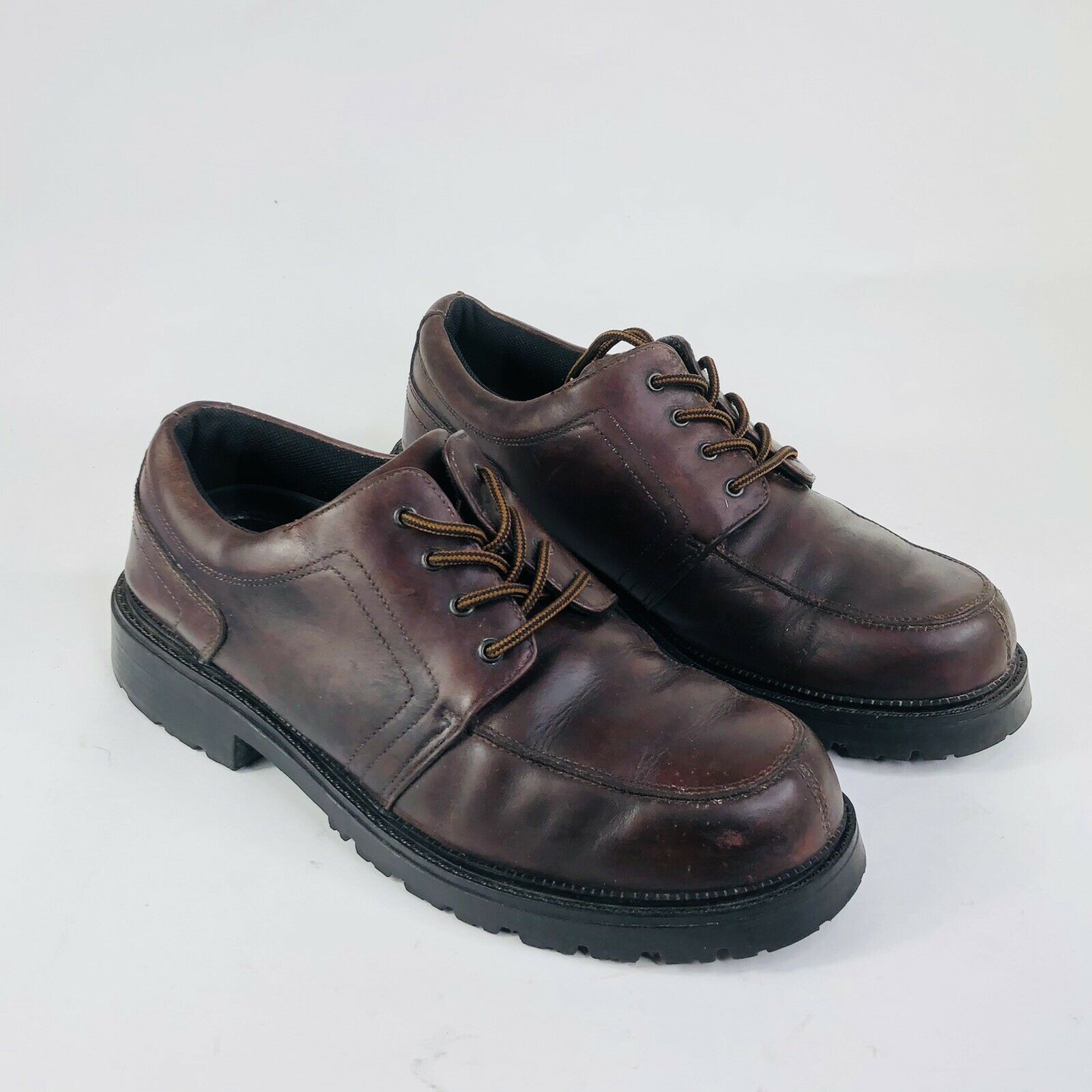 Bass Young Mens Sze 11 M Brown Leather Oxfords Lace Up Walking Work Casual Shoes