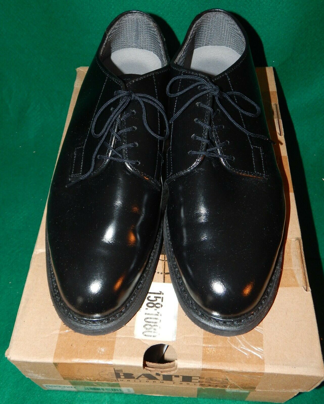 BATES LITES 932 Oxford Black Leather Low Quarter Military Dress Shoes 11E NIB