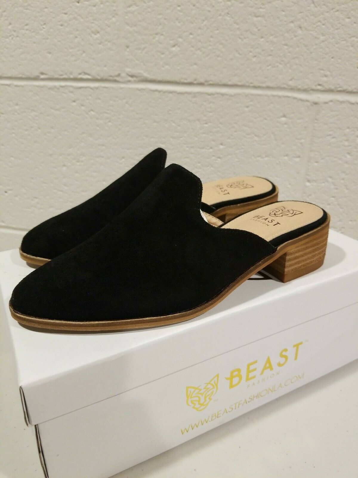 Beast Fashion Norway Black Slip On Mules Shoes Women Size 5.5