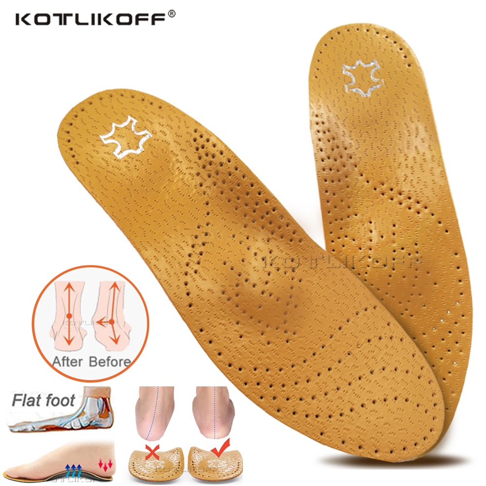 Best Insole For Shoes Leather Orthotic Insoles Flat Feet High Arch Support Orthopedic Shoes Sole Fit In O/X Leg Corrected Insert