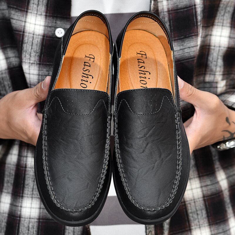 Best Selling Casual Men Shoes Hard-Wearing Loafers Casual Man Footwear Low Ankle Lazy Mens Shoes Brown Men Walking Driver Shoes