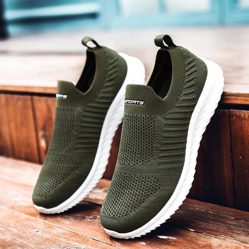Big Size Supersoft Sports Shoes Men Socks Sneakers for Running Shoes Man Summer Sports Army Green Walking Shoes Men Tennis D-424