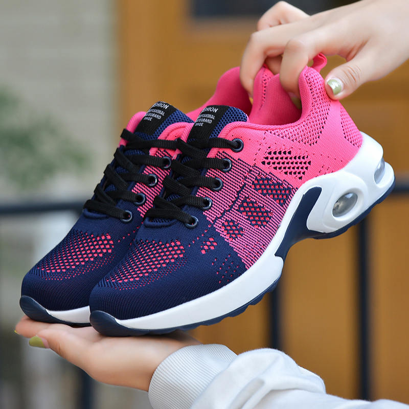 Big Size Woman Sneaker Air Cushion Casual Women Sport Shoes Mesh Breathable Women's Flat Shoes Lace Up Platform Sneakers New