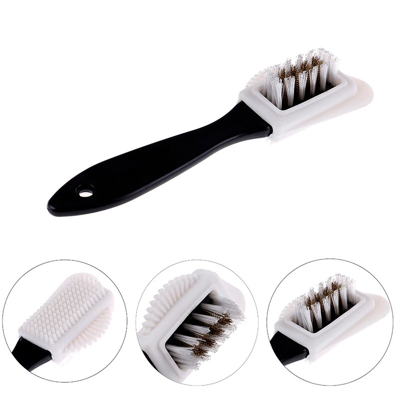 Black 3 Side Cleaning Brush For Suede Nubuck Boot Shoes S Shape Shoe Cleaner 1pc