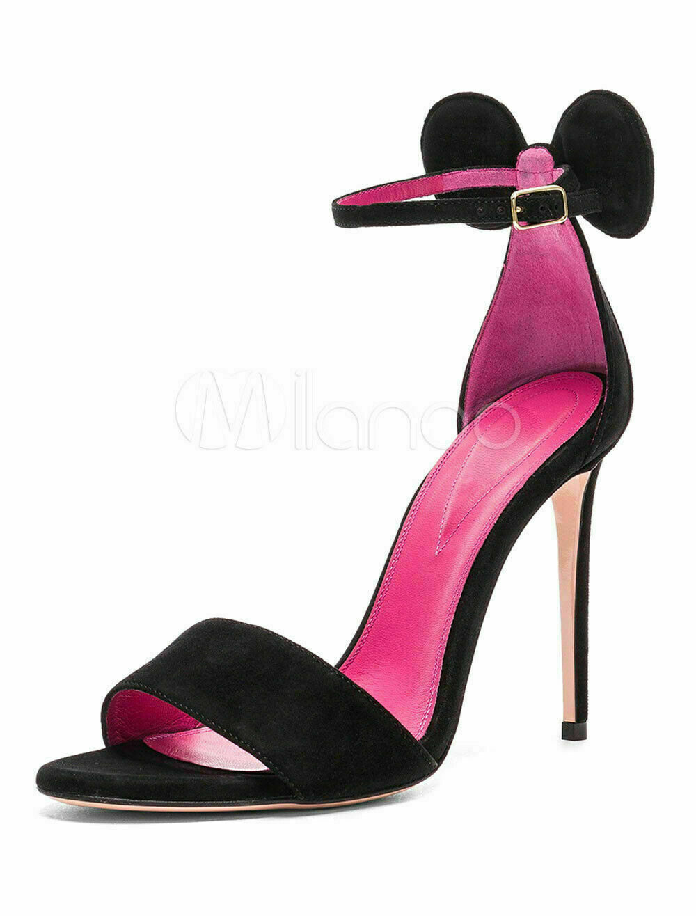 Black High Heel Stiletto Ankle Strap Sandal Shoes For Women NEW Size 7