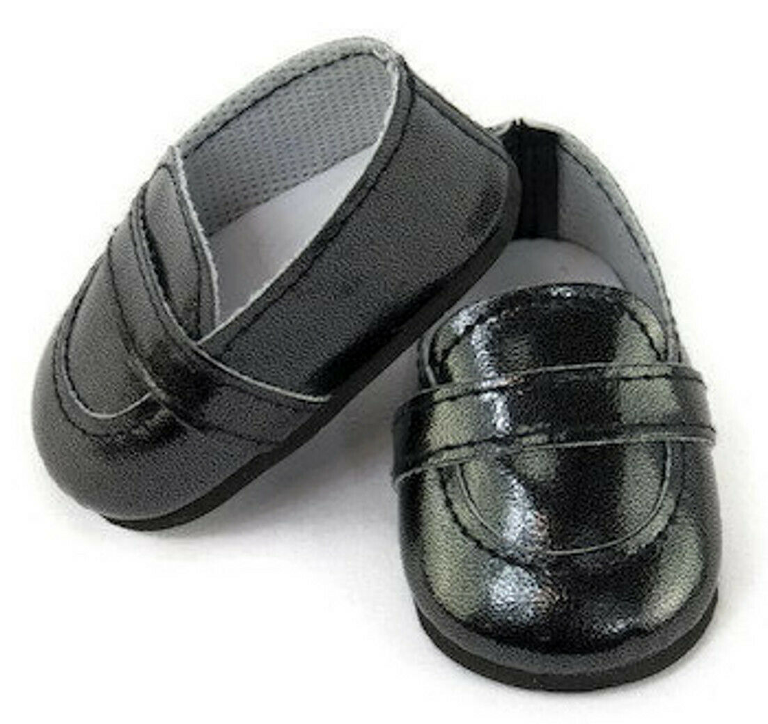Black Loafer Dress Shoes Boy made for 15" Bitty Baby & Bitty Twin Doll Clothes