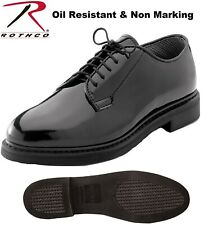 Black Oxford Dress Shoes Uniform High Gloss Sizes Reg & Wide 5055 Rothco