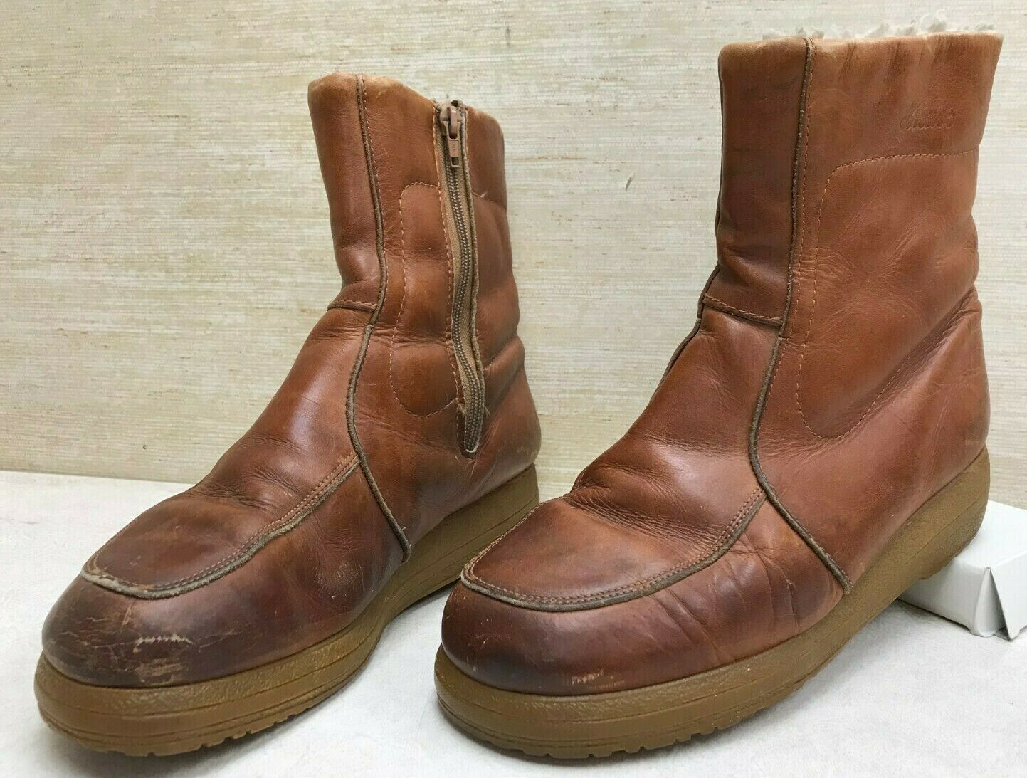 Blondo Mens Boots Leather Hike Sz 10 Vintage Canada Fleece Lined Winter Sherpa