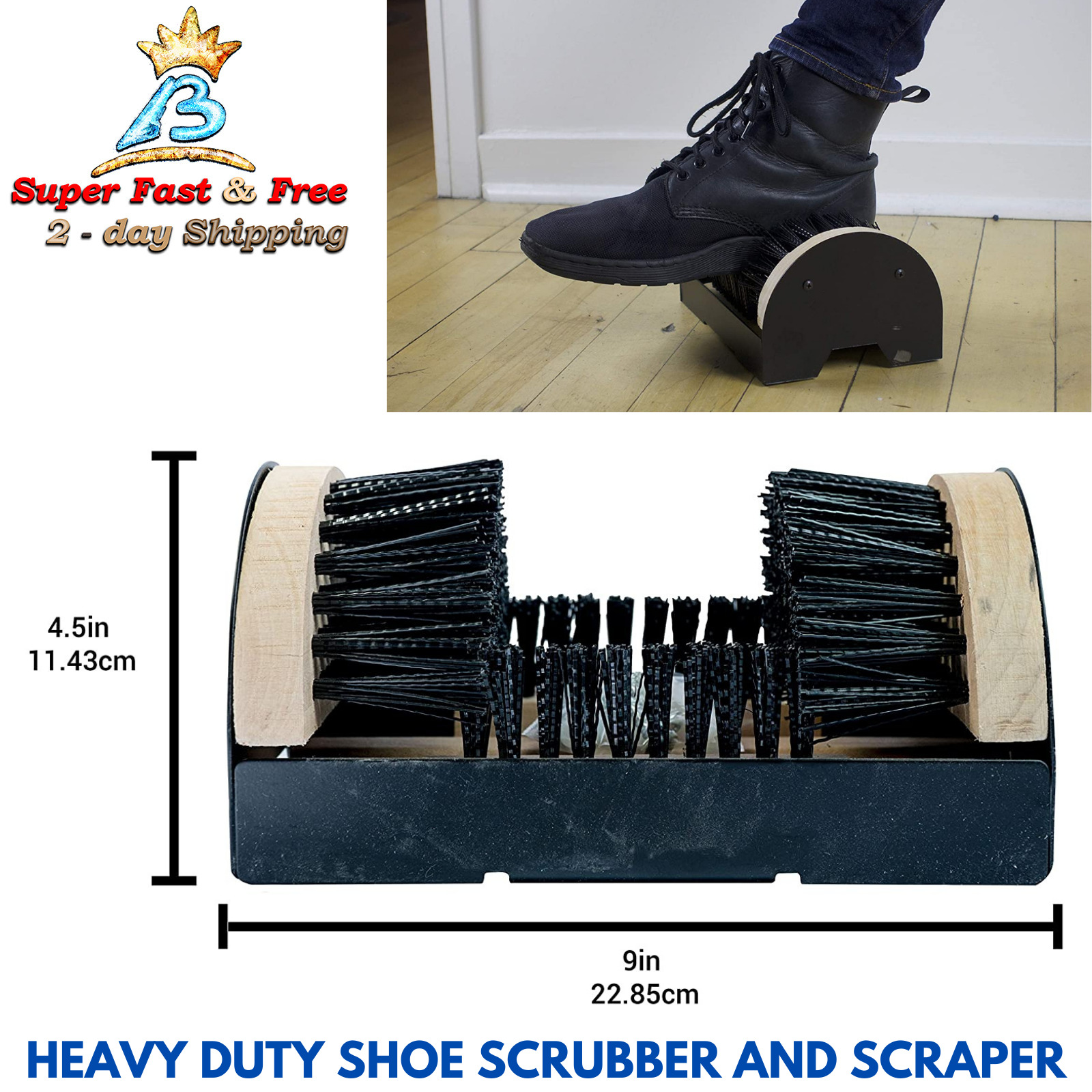 Boot Cleaner Scrubber Mountable Brush Golf Shoe Sneaker Scraper Mud Dirt Remover