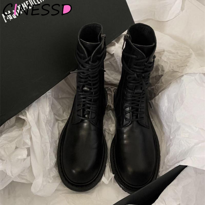 Boots Women 2019 Round Toe Bandage Casual Personality Pu Leather Single Shoes Women Short Boots Spring Fashion Tide zapatos