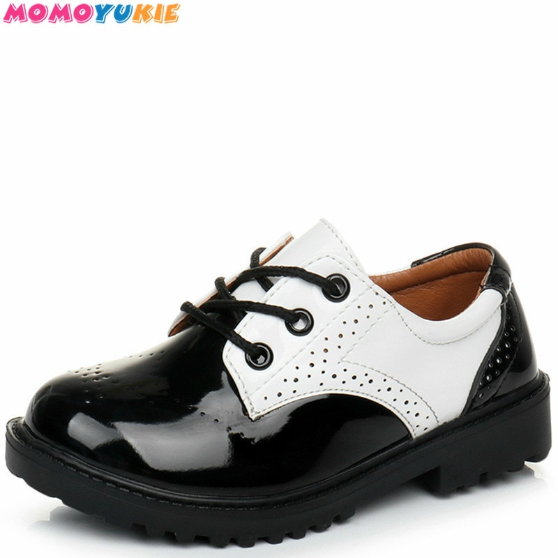 Boys Leather Shoes Black spring Children Shoes Boys And Girls Leather Shoes For Kids Baby Rubber Pattern chaussure enfant
