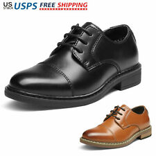 Boys Youth Oxford Shoes Classic Cap toe Lace up Wedding Shoes Dress Shoes