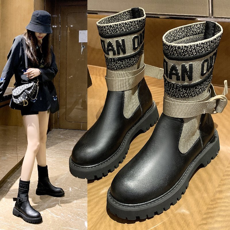Brand Design Ladies High Platform Boots Fashion Rivet Goth High Heels Boots Women Cosplay Wedges Punk Shoes Woman Sock Boots