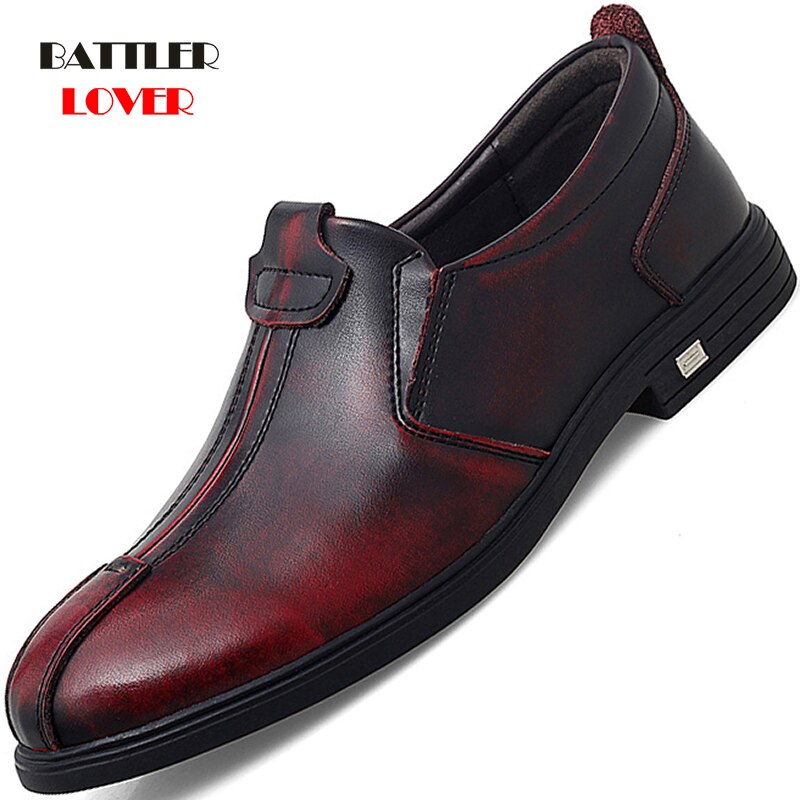 Brand Men's Formal Shoes Soft Genuine Cow Leather Loafers Italian Style Designer Male Dress Shoes Outdoor Motorcycle Footwear