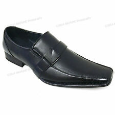 Brand New Mens Dress Shoes Casual Loafers Elastic Slip On Fashion Buckle Italian