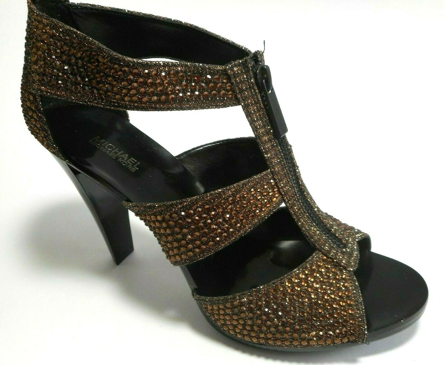 BRAND NEW MICHAEL KORS Size 9.5M DK Bronze Jewel High Heel Pumps Sandal Shoes