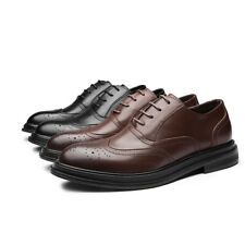 Brogue Round Toe Luxury Daily Mens Business Hipster Lace Up Fashion Dress Shoes