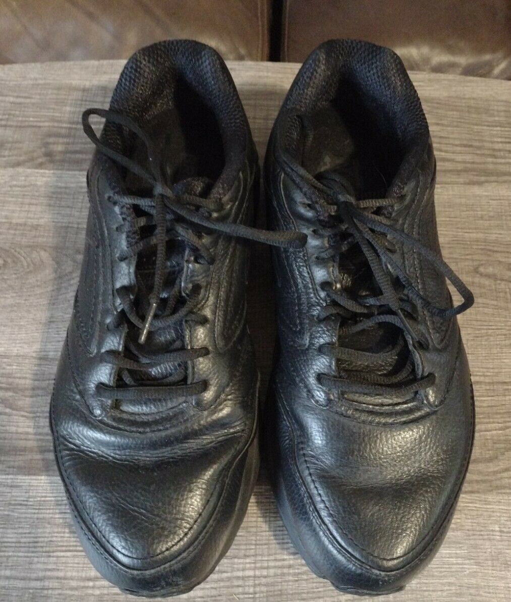 Brooks Addiction Walker Black Leather Walking Shoes Men's 12.5 2E Wide