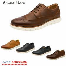 Bruno Marc Mens Genuine Leather Shoes Casual Lace Up Business Dress Oxford Shoes