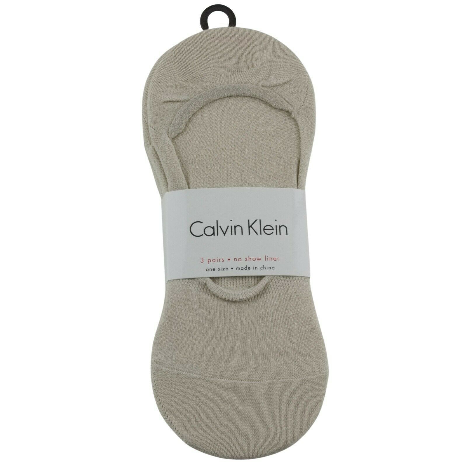 Calvin Klein Tan Womens No Show Dress Liners Socks Shoe 3 Pair Non Slip Heel
