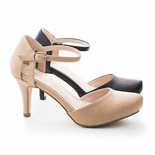 Calvin4 Foam Pad d'Orsay Dress Pump - Women High Heel Platform Ankle Strap Shoes